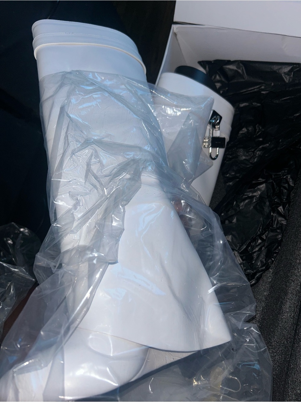 White knee high Givenchy shark boots